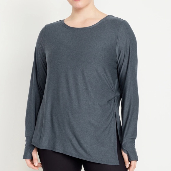 NWT OLD NAVY CloudMotion Side-Tie Tunic COLOR Dusk Navy SIZE LARGE - Picture 6 of 9